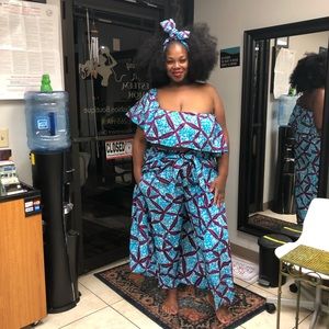 3pc  set African print pants skirt Top